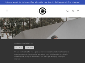 gravityball.com homepage screenshot