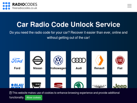 'freeradiocodes.co.uk' screenshot