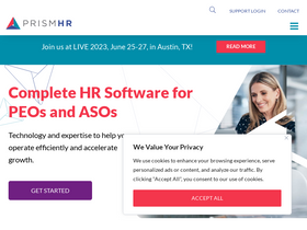 'prismhr.com' screenshot