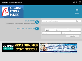 'globalpokerindex.com' screenshot