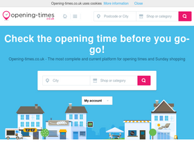 'opening-times.co.uk' screenshot