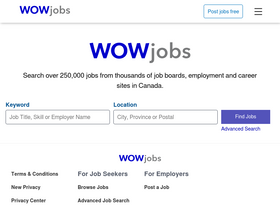 'wowjobs.ca' screenshot