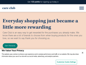 'mycareclubrewards.com' screenshot