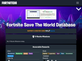 'fortnitedb.com' screenshot