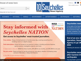 'seychellesnewsagency.com' screenshot