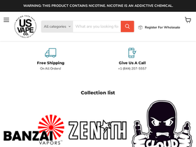 usvapecowholesale.com homepage screenshot