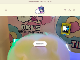 akiscottoncandy.com homepage screenshot