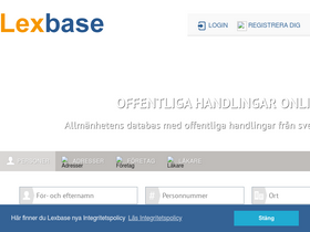 'lexbase.se' screenshot