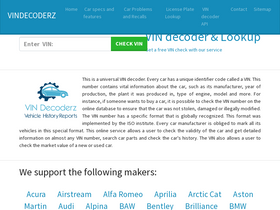 'vindecoderz.com' screenshot