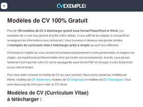 'cvexemple.com' screenshot