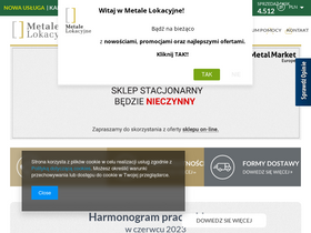 'metalelokacyjne.pl' screenshot