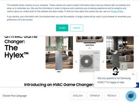 'samsunghvac.com' screenshot