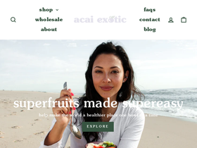 acaiexotic.com homepage screenshot