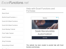 'excelfunctions.net' screenshot