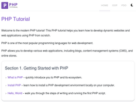 'phptutorial.net' screenshot