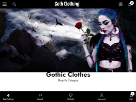 gothic-clothing.com homepage screenshot
