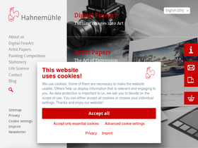 'hahnemuehle.com' screenshot