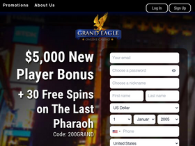 'grandeaglecasino.com' screenshot