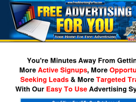 'freeadvertisingforyou.com' screenshot