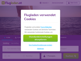 'flugladen.at' screenshot