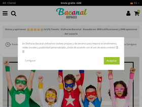 'disfracesbacanal.com' screenshot