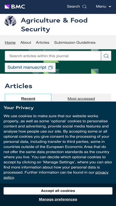 agricultureandfoodsecurity.biomedcentral.com