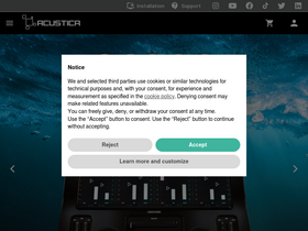 'acustica-audio.com' screenshot