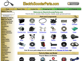 'electricscooterparts.com' screenshot