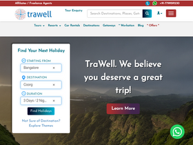 'trawell.in' screenshot
