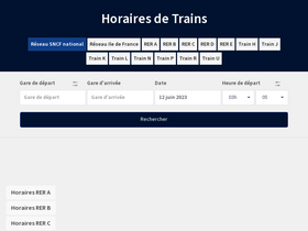 'horaires-de-trains.fr' screenshot