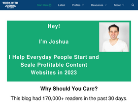 'workwithjoshua.com' screenshot