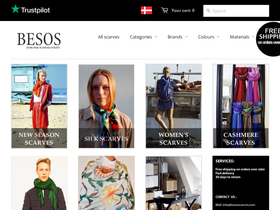 Besos Scarves homepage screenshot