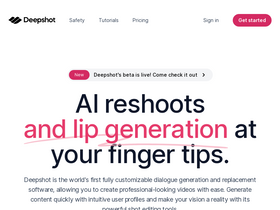 Deepshot AI - Create professional-looking videos with ease, save costs on reshoots, and reach global audiences through translation capabilities