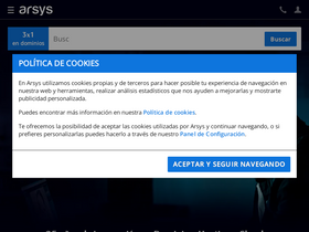 'arsys.es' screenshot