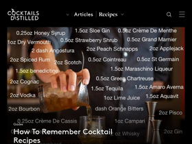 'cocktailsdistilled.com' screenshot