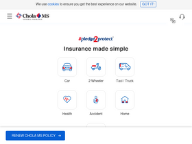 'cholainsurance.com' screenshot