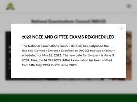 'neco.gov.ng' screenshot
