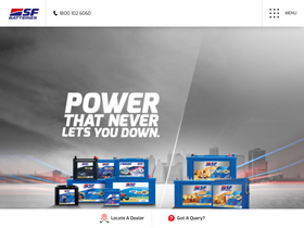'sfbatteries.in' screenshot