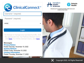 'clinicalconnect.ca' screenshot