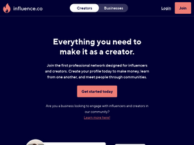 'influence.co' screenshot