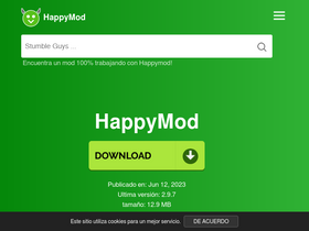 'happymodapkdescargar.com' screenshot