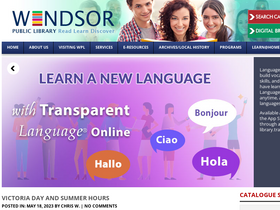 'windsorpubliclibrary.com' screenshot