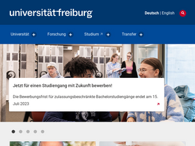 'kommunikation.uni-freiburg.de' screenshot