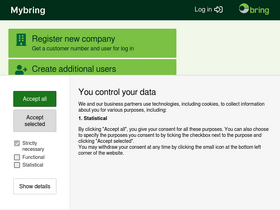 'mybring.com' screenshot