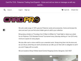 cardpropokemon.com.au homepage screenshot