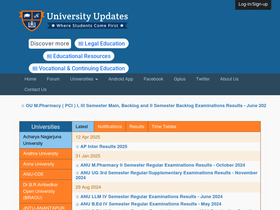 'universityupdates.in' screenshot