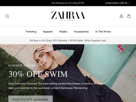 'zahraathelabel.com' screenshot