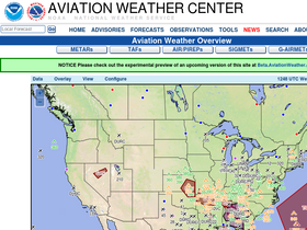 'aviationweather.gov' screenshot