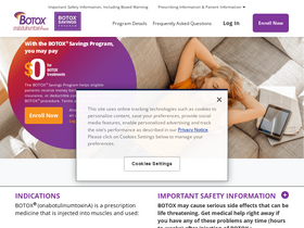 'botoxsavingsprogram.com' screenshot