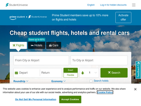 'studentuniverse.com' screenshot